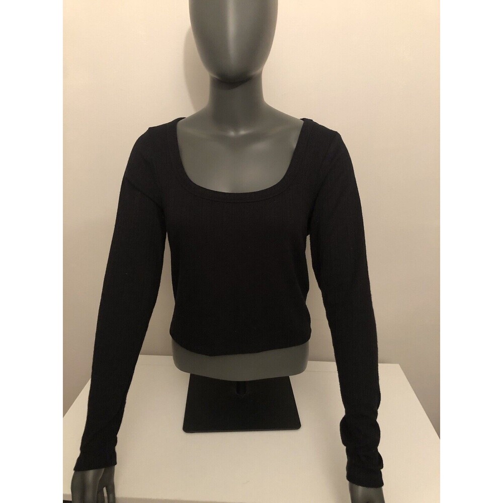 Wild Fable Sweater Large Black Square Neck - Nice Pattern On Solid Color